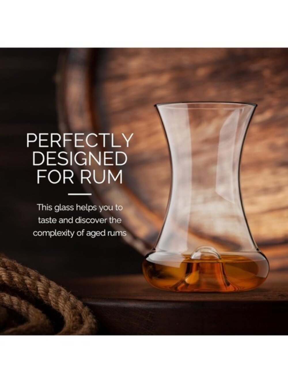 Final Touch RumTaster - Curved Rum Tasting Glass 11.8 oz Aroma Enhancing Glass - Picture 2 of 9